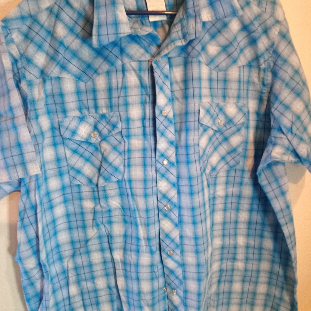 2xl blue wrangler shirt